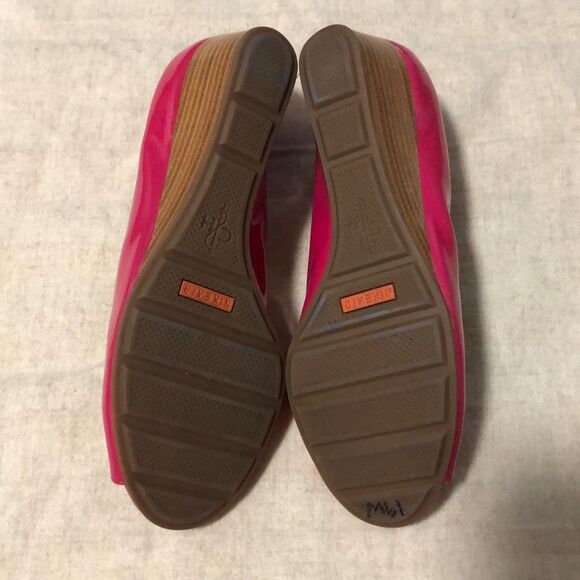 Cole Haan Women's Air Tali  Peep Toe Wedge Slip-on Sandals Red Size 6B Magenta - Picture 4 of 5